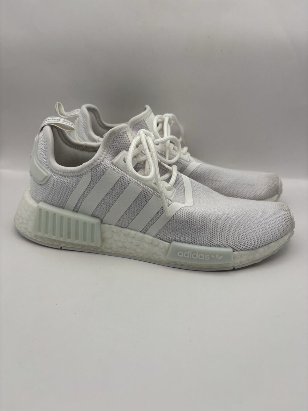 Adidas NMD R1 Primeblue Triple White Sneakers Women Size 7.5